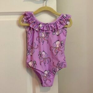 🐙Baby Gap Purple Octopus Swimsuit Girls Size 2 🐙